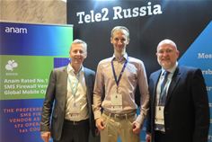 (from left) David Walton, Regional Account Director Anam, Oleg Reshetin, Product Strategy Director Tele2 Russia, Brian D'Arcy, Anam CCO pictured at GSMA's WAS#7 meeting in Dubai (from left) David Walton, Regional Account Director Anam, Oleg Reshetin, Product Strategy Director Tele2 Russia, Brian D'Arcy, Anam CCO pictured at GSMA's WAS#7 meeting in Dubai
